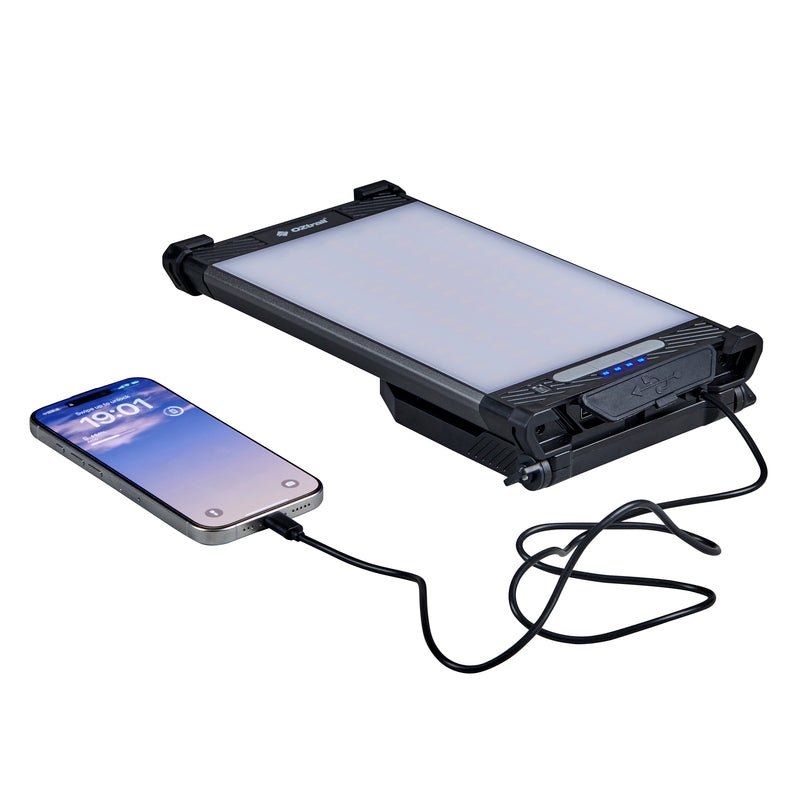 OZtrail Lumos Rechargeable LED Camping Panel Light with Magnetic Stand 2000lm
