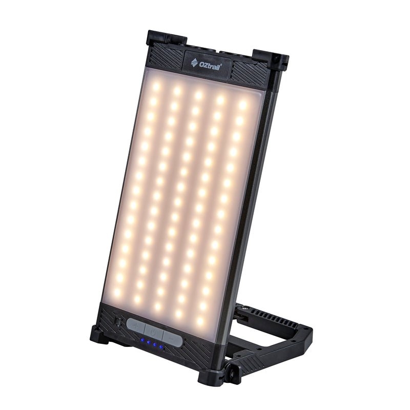 OZtrail Lumos Rechargeable LED Camping Panel Light with Magnetic Stand 2000lm