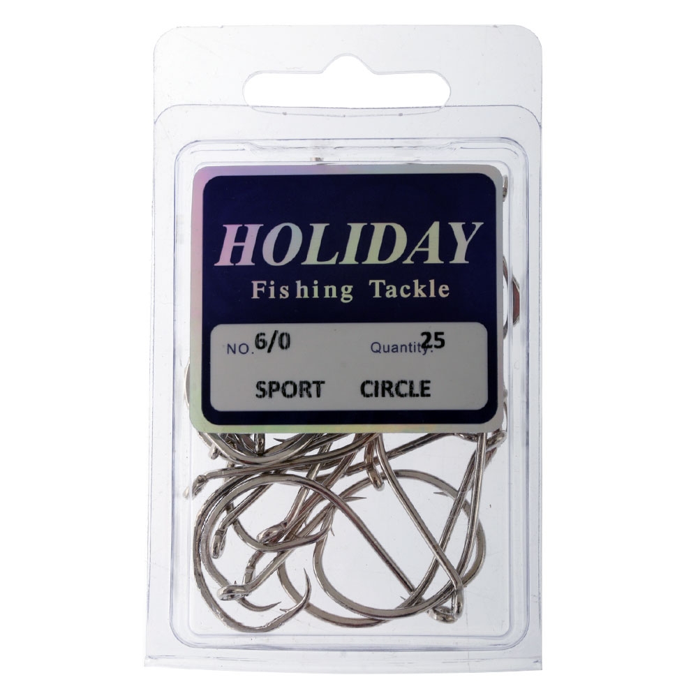 Holiday Sport Circle Hooks Bulk Pack 6/0 Qty 25