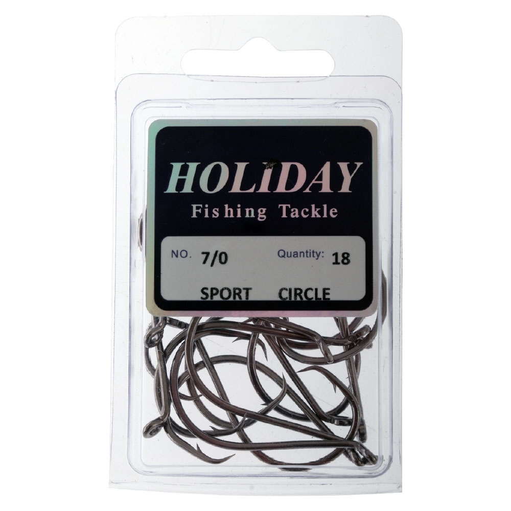 Holiday Sport Circle Hooks Bulk Pack 7/0 Qty 18