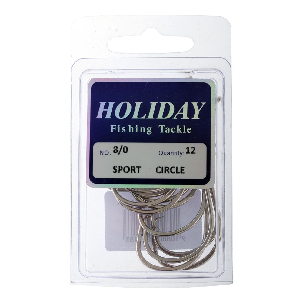 Holiday Sport Circle Hooks Bulk Pack 8/0 Qty 12