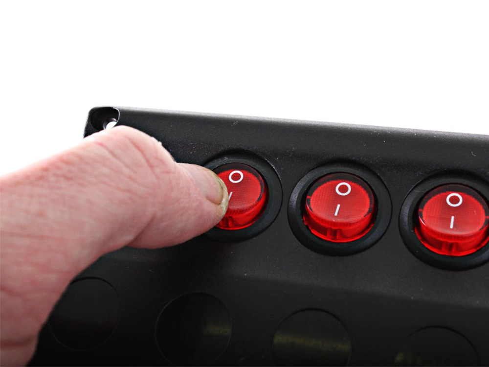 Wave LED Switch Panel incl Circuit Breakers 8 Way Wave LED Switch Panel incl Circuit Breakers 8 Way