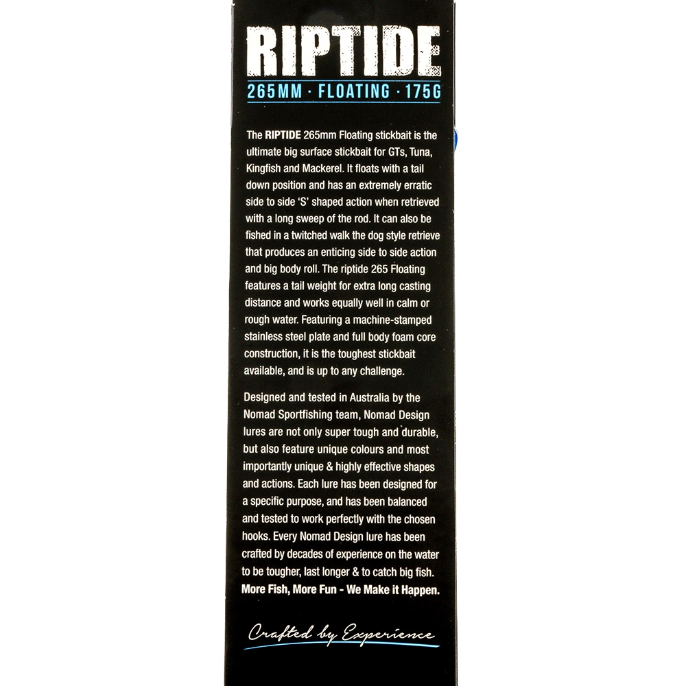 Nomad Design Riptide Floating Stickbait Lure 265mm Mack Tuna