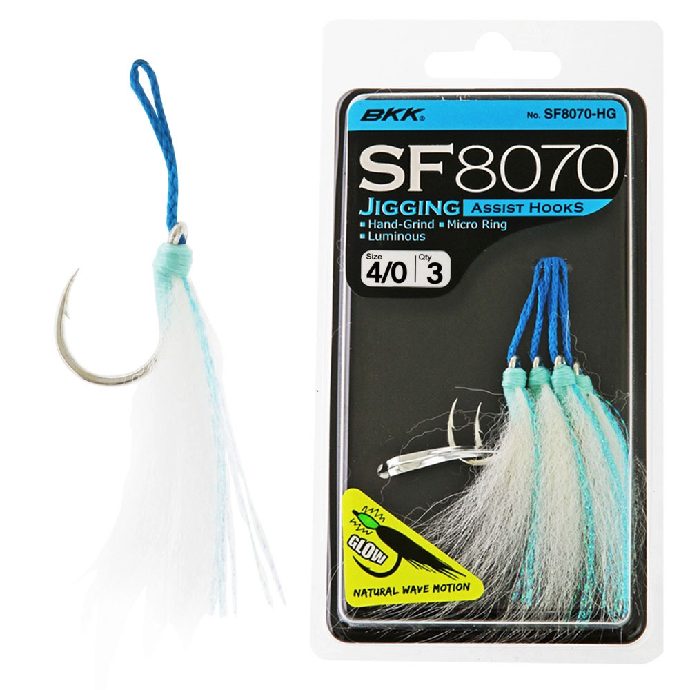 BKK SF8070 Feathered Jig Assist Hook 4/0 Qty 3