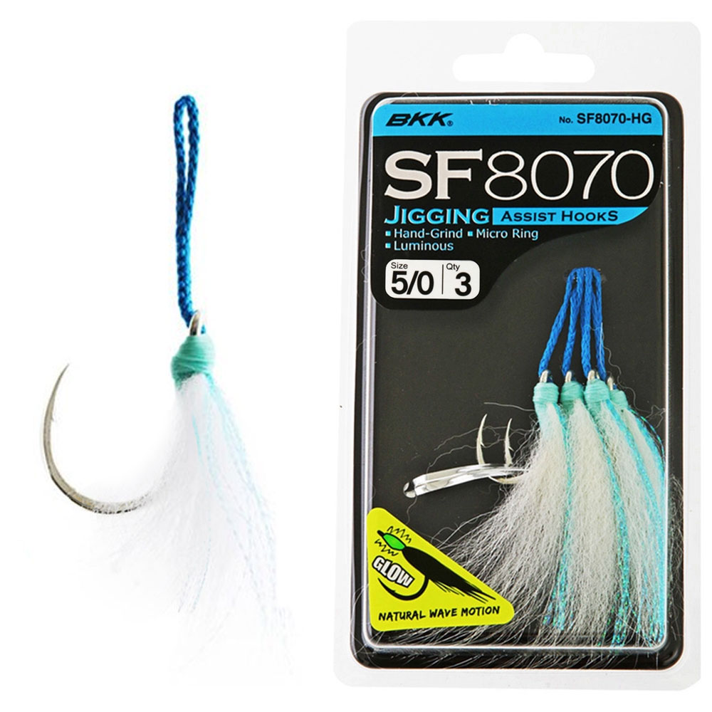 BKK SF8070 Feathered Jig Assist Hook 5/0 Qty 3