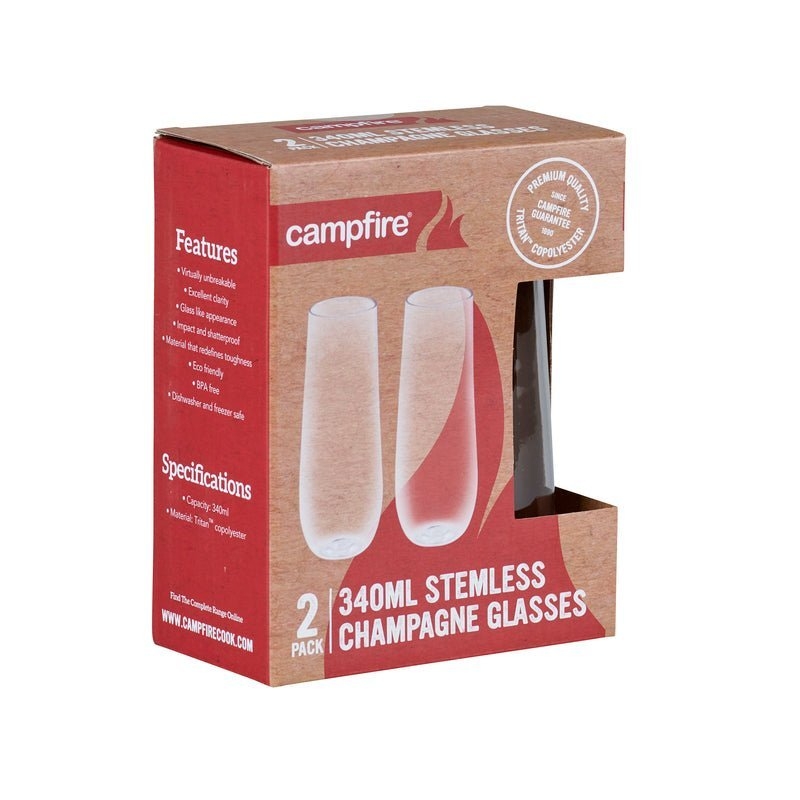 Campfire Tritan Stemless Champagne Glass 340ml Qty 2
