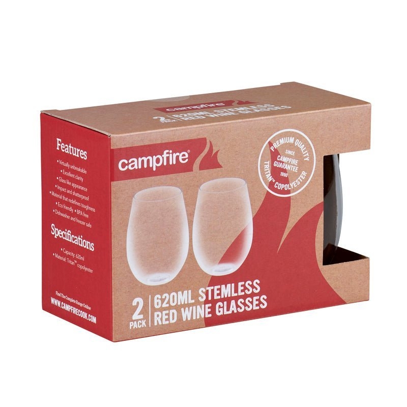 Campfire Tritan Stemless Red Wine Glass 620ml Qty 2