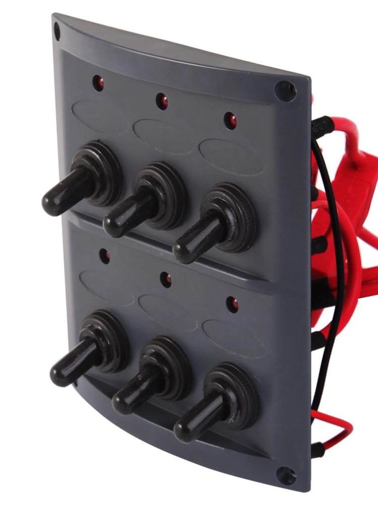 Splash-proof 6-Way Switch Panel with LED Indicators Splash-proof 6-Way Switch Panel with LED Indicators