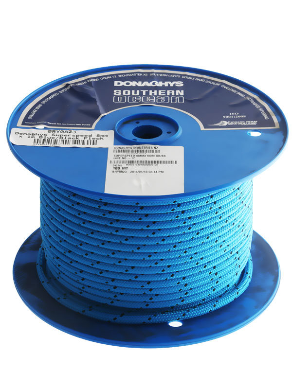 Donaghys Superspeed Yacht Braid Rope 8mm Blue/Black Fleck - Per Metre