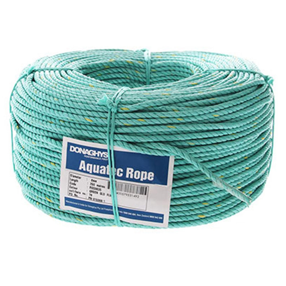 Donaghys Aquatec Rope 3-Strand 8mm x 250m Green with Gold Fleck