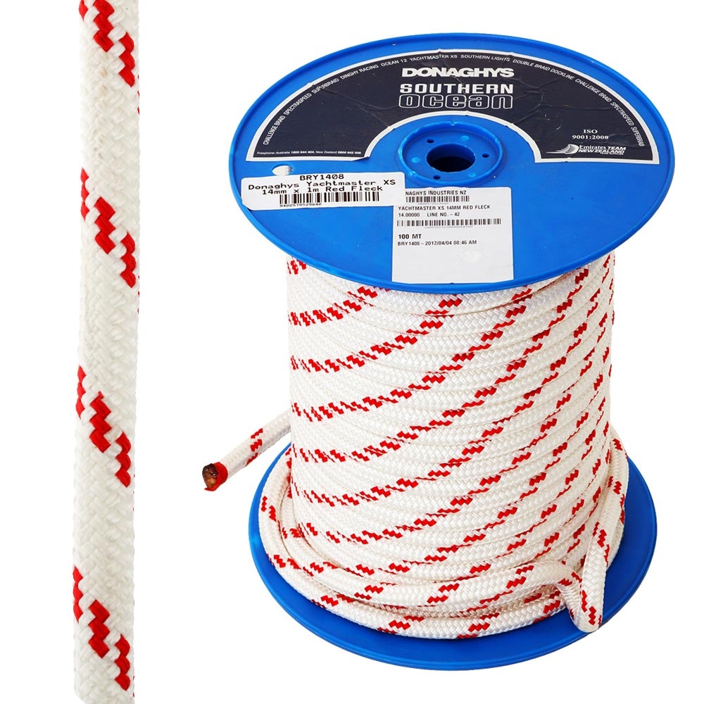 Donaghys Yachtmaster XS Cruising Braid Rope Red Fleck - Per Metre