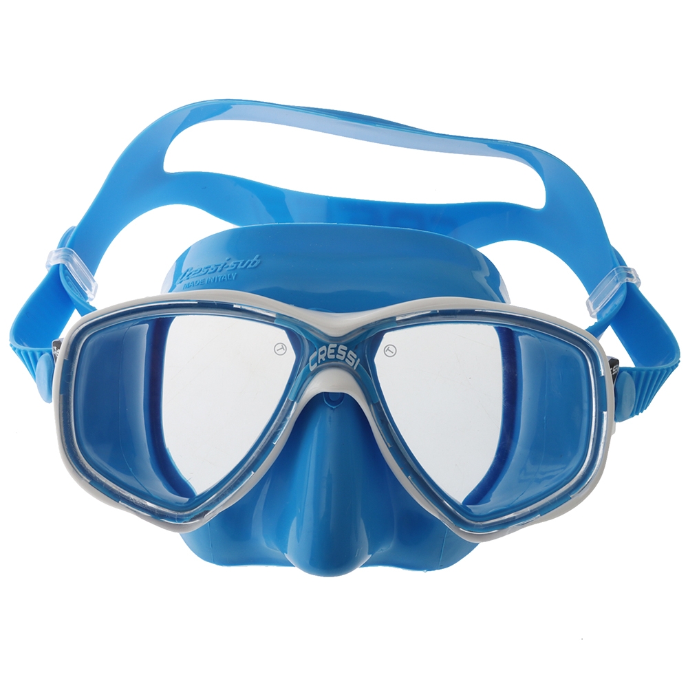 Cressi Marea and Gamma Adult Mask and Snorkel Set Blue