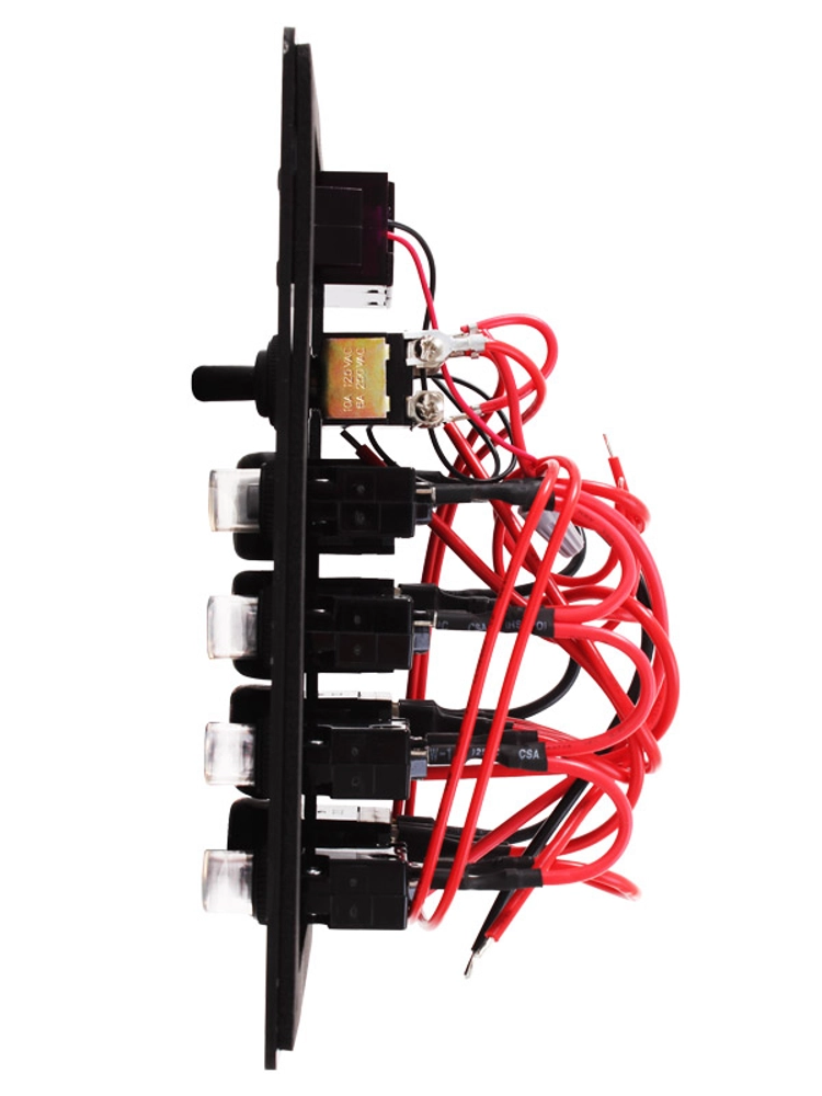 Waterproof 4-Way Switch Panel with Digital Volt Meter Waterproof 4-Way Switch Panel with Digital Volt Meter