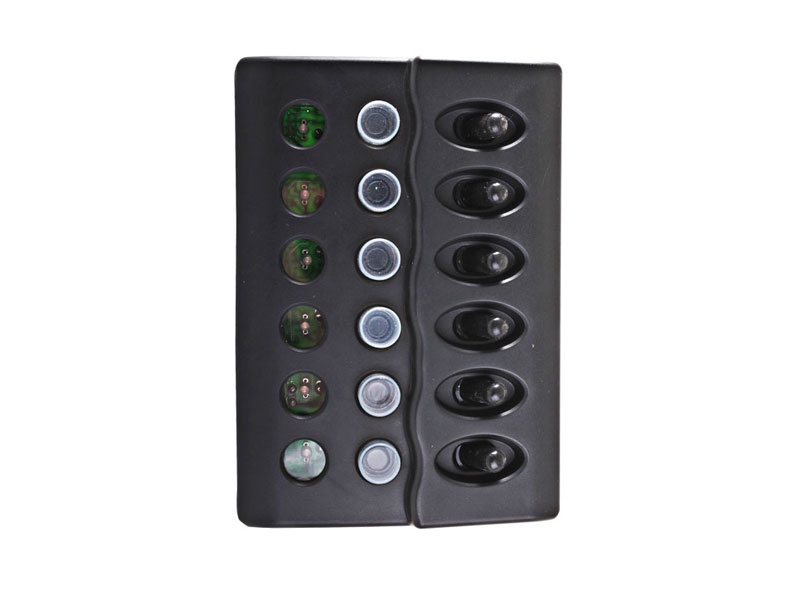 LED 6-Way Switch Panel with 15A Circuit Breakers