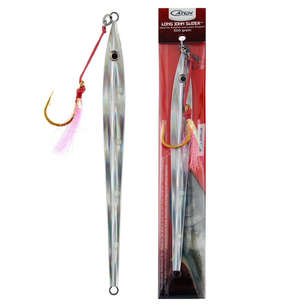 Catch Long John Slider Jig 300g White Warrior