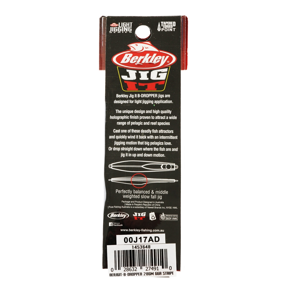Berkley Jig It B-Dropper Micro Jig 28g GGR Stripe