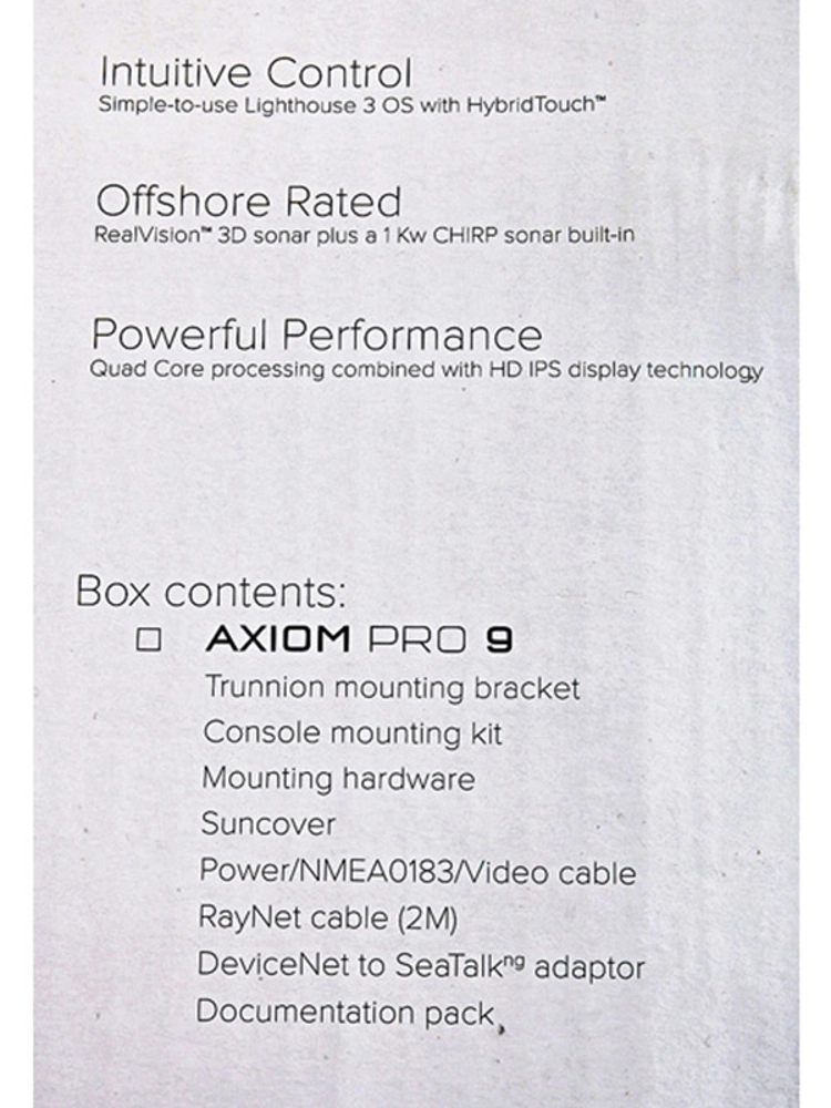 Raymarine Axiom 9 Pro-RVX HybridTouch GPS/Fishfinder Realvision 3D and 1kW CHIRP Sonar with NZ/AU Chart Raymarine Axiom 9 Pro-RVX HybridTouch GPS/Fishfinder Realvision 3D and 1kW CHIRP Sonar with NZ/AU Chart