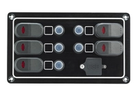 Waterproof Aluminium 5-Way Switch Panel with USB 12VDC Thumbnail Waterproof Aluminium 5-Way Switch Panel with USB 12VDC