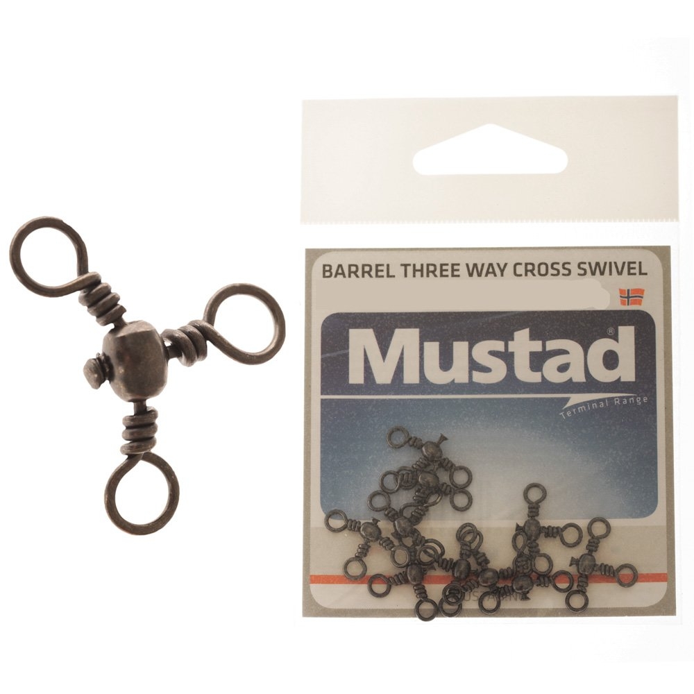 Mustad 3-Way Cross Barrel Canal Swivels