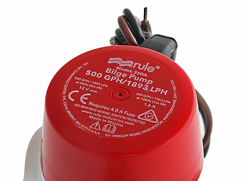 Rule DA Submersible Bilge Pump 12V 25DA 500GPH