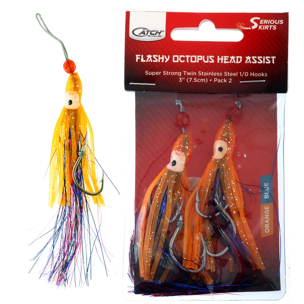 Catch Serious Skirt Assist Rig 3in Qty 2 Orange UV Blue