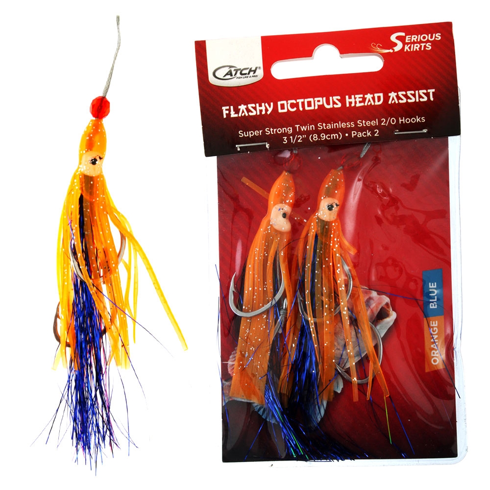 Catch Serious Skirt Assist Rig 3.5in Qty 2 Orange UV Blue