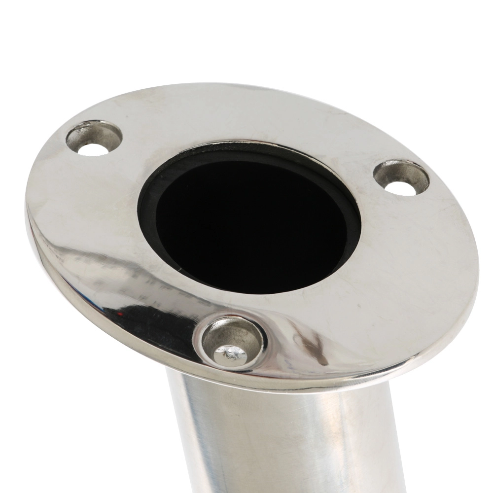 Stainless Steel Angled Rod Holder with Drain - 15 degree Stainless Steel Angled Rod Holder with Drain - 15 degree