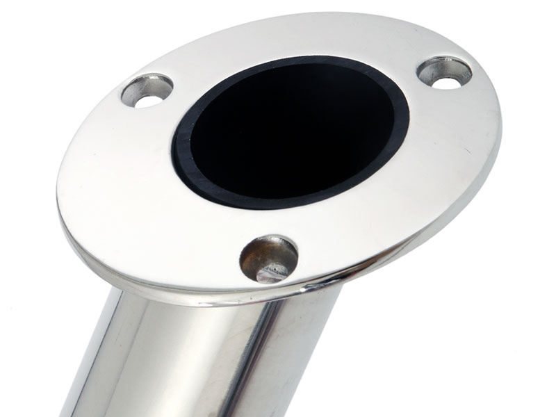 Stainless Steel Angled Rod Holder with Drain - 30 degree