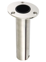 Stainless Steel Angled Rod Holder with Drain - 90 degree Thumbnail Stainless Steel Angled Rod Holder with Drain - 90 degree