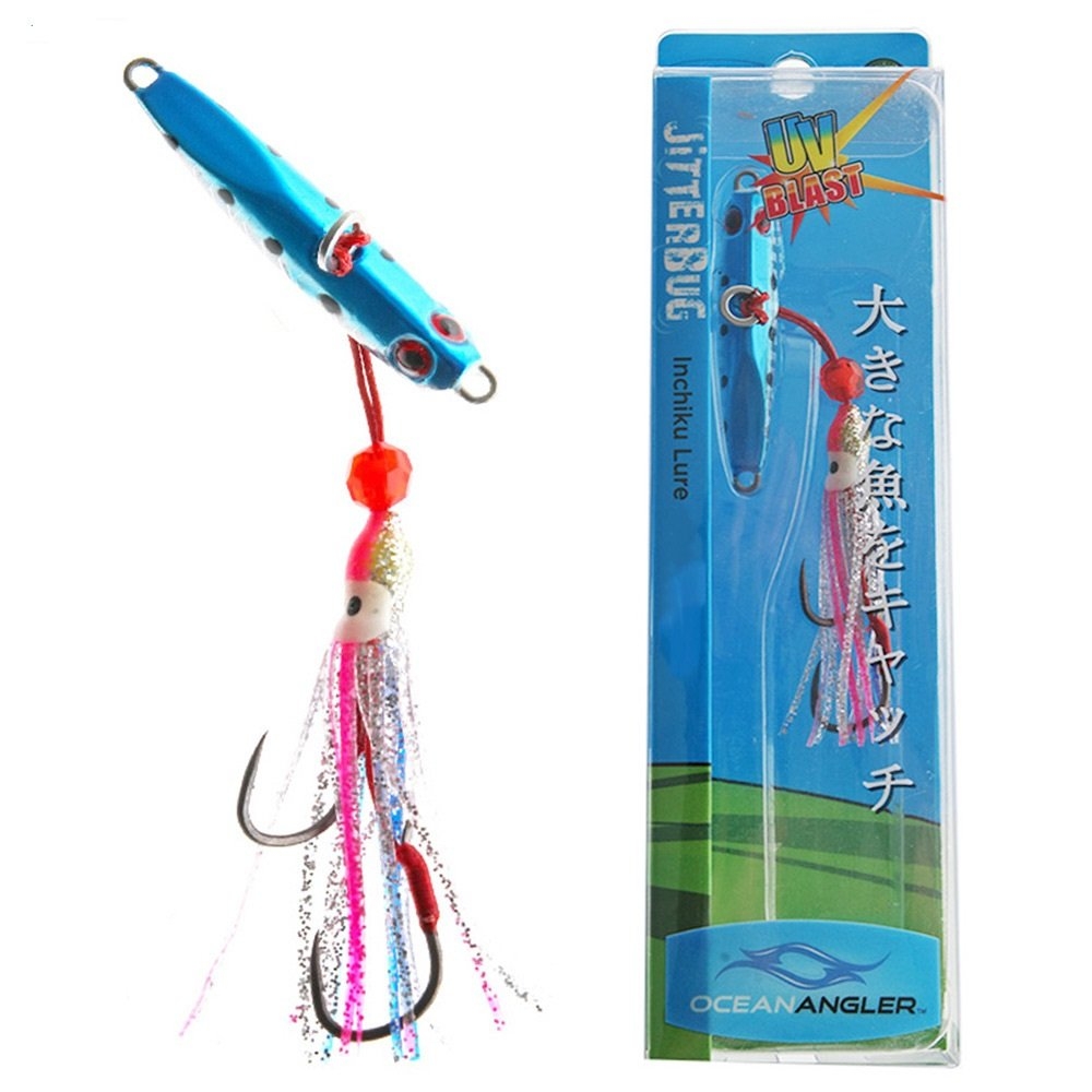 Ocean Angler Jitterbug Inchiku Lure 130g Blue Silver