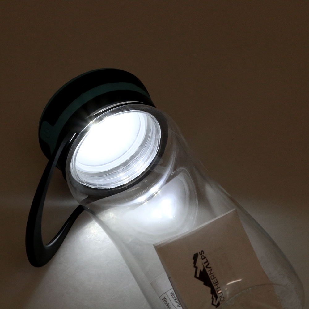 Southern Alps Drink Bottle with USB Solar Rechargeable Lantern 600ml