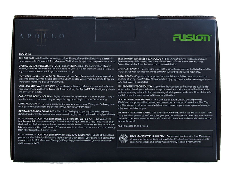 Fusion MS-RA770 Apollo Media Player/Receiver with WiFi and PartyBus