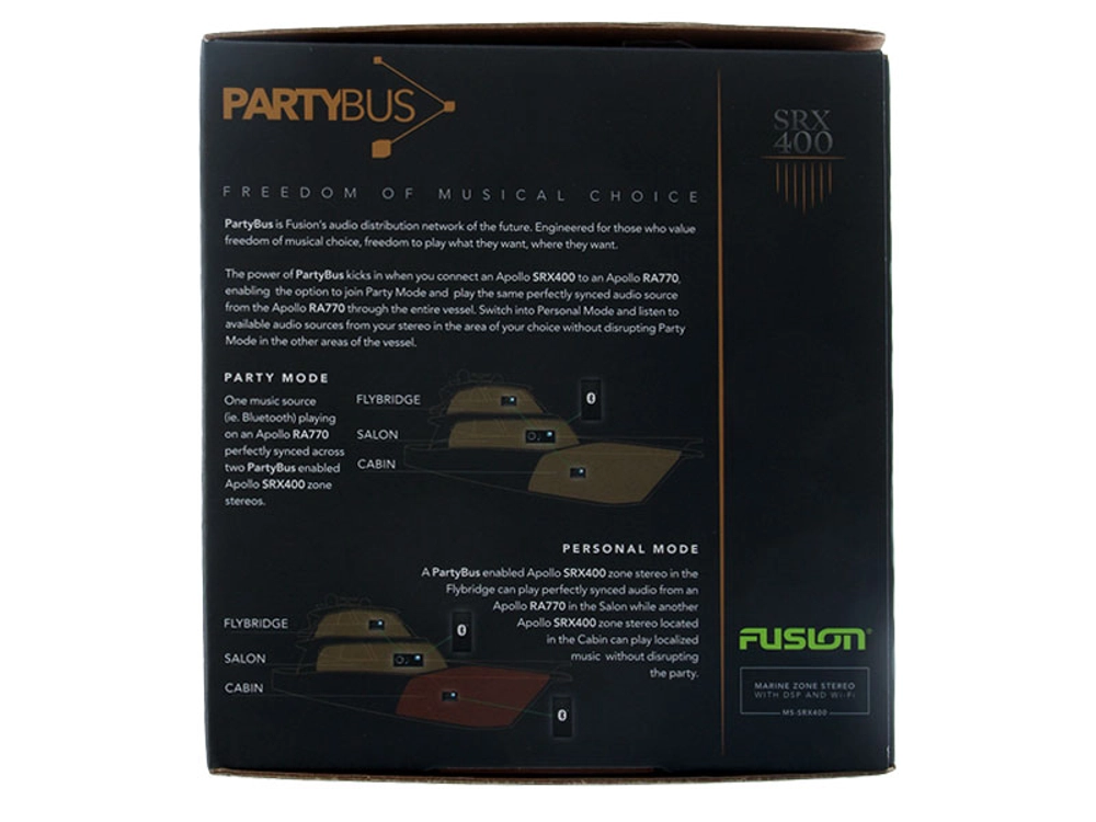 Fusion MS-SRX400 Apollo Marine Zone Stereo with Built-In Wi-Fi Fusion MS-SRX400 Apollo Marine Zone Stereo with Built-In Wi-Fi