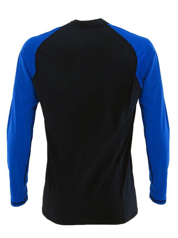 Aropec Lycra Mens Long Sleeve Rash Vest Black/Blue XL