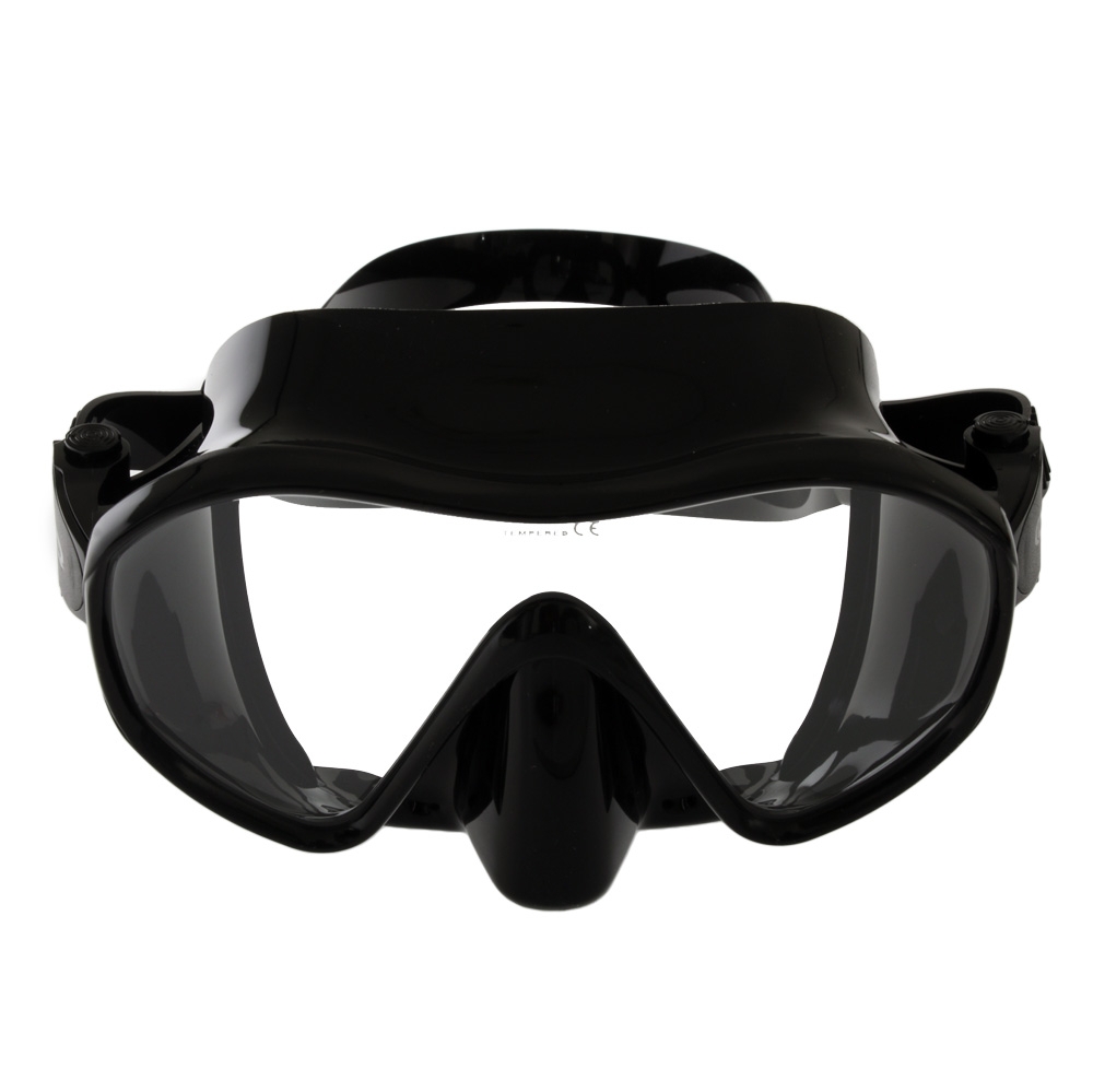 Aropec Schist Single Lens Frameless Adult Dive Mask Black Silicone
