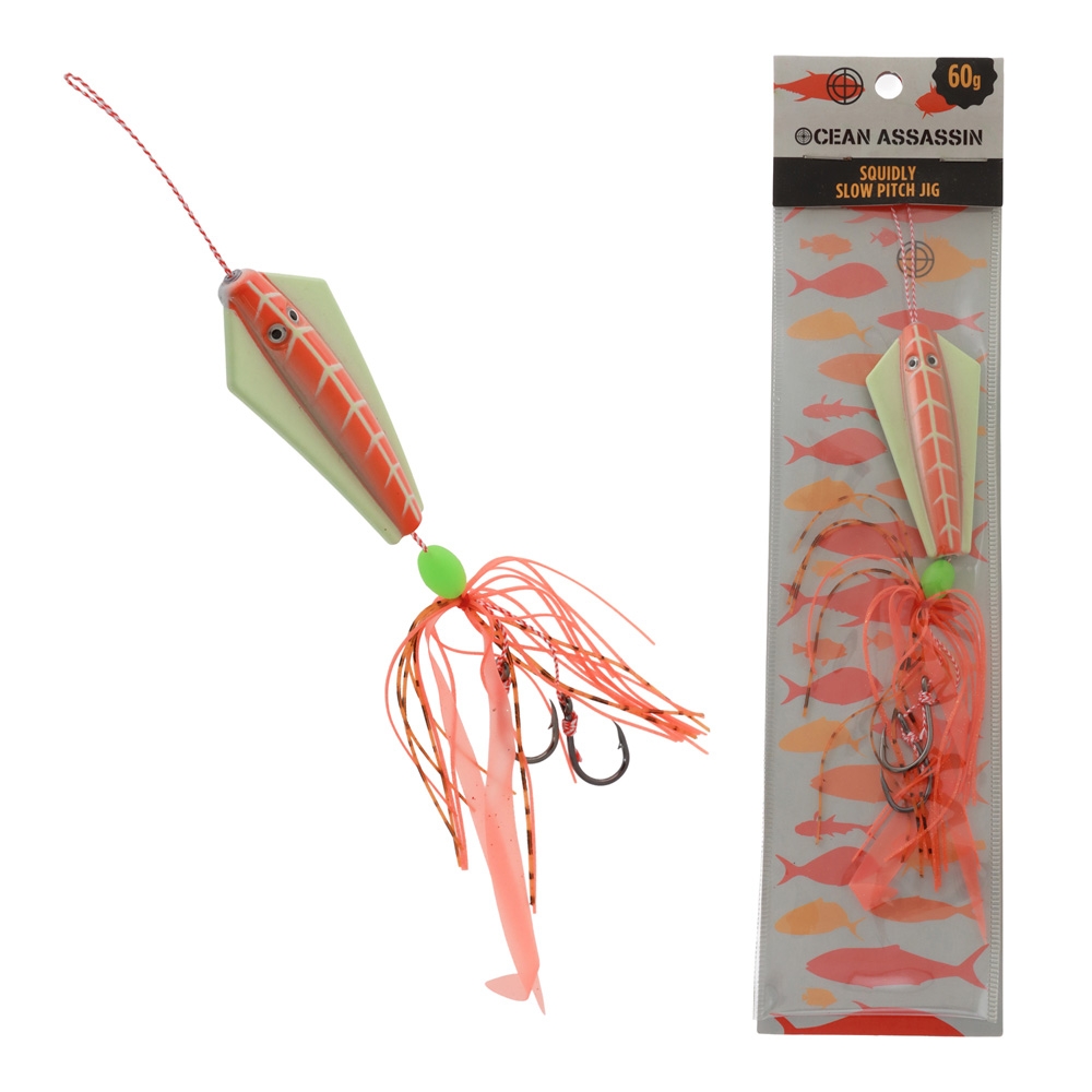 Ocean Assassin Squidly Slow Pitch Jig 60g Orange