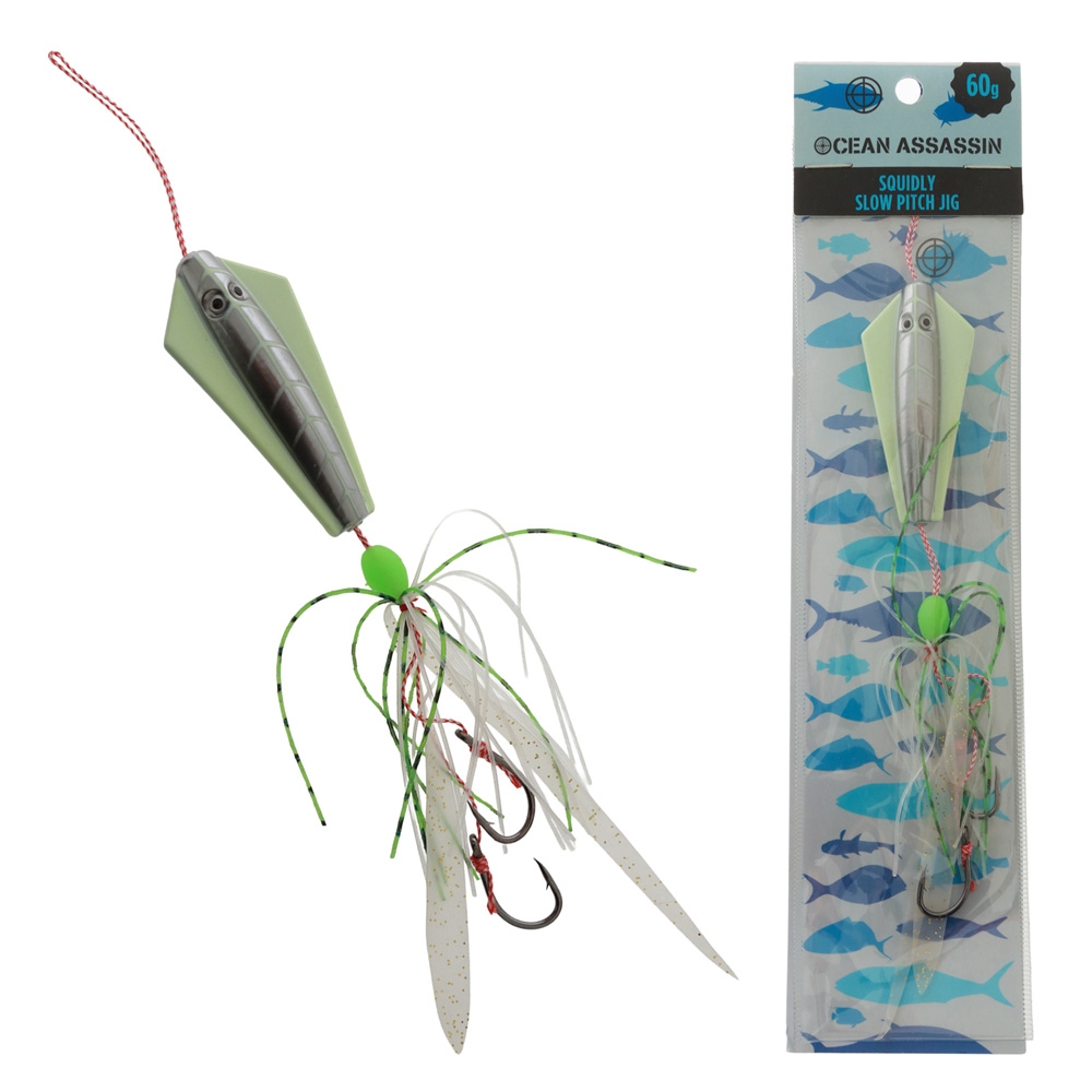 Ocean Assassin Squidly Slow Pitch Jig 60g Lumo