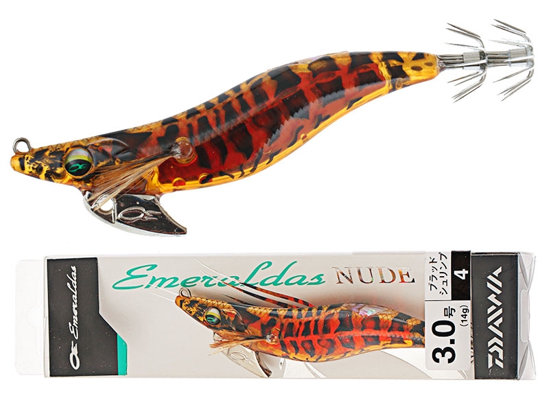 Daiwa Emeraldas Nude Squid Jig Size 3 110mm Blood Shrimp