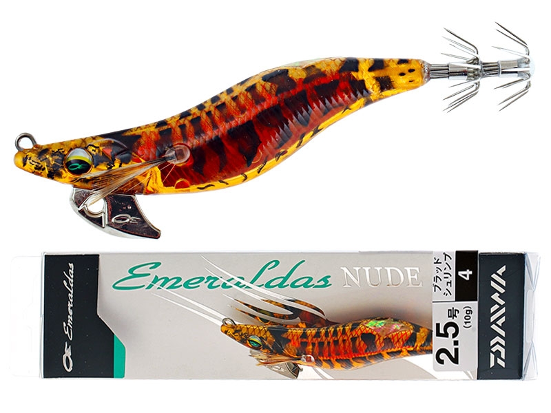 Daiwa Emeraldas Nude Squid Jig Size 2.5 100mm Blood Shrimp