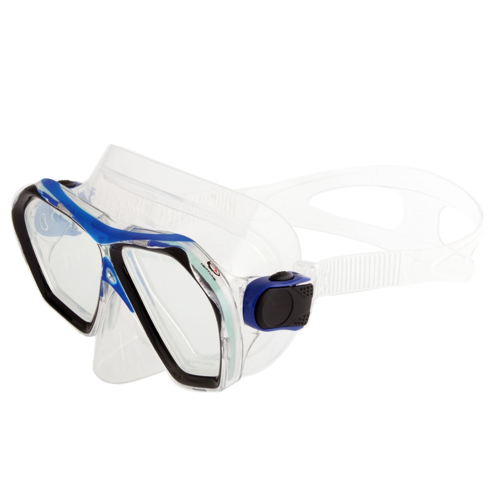 Neptune Signature Adult Dive Mask Clear/Metallic Blue