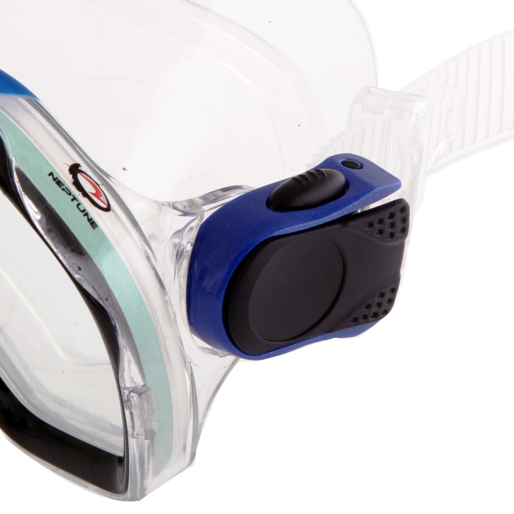 Neptune Signature Adult Dive Mask Clear/Metallic Blue