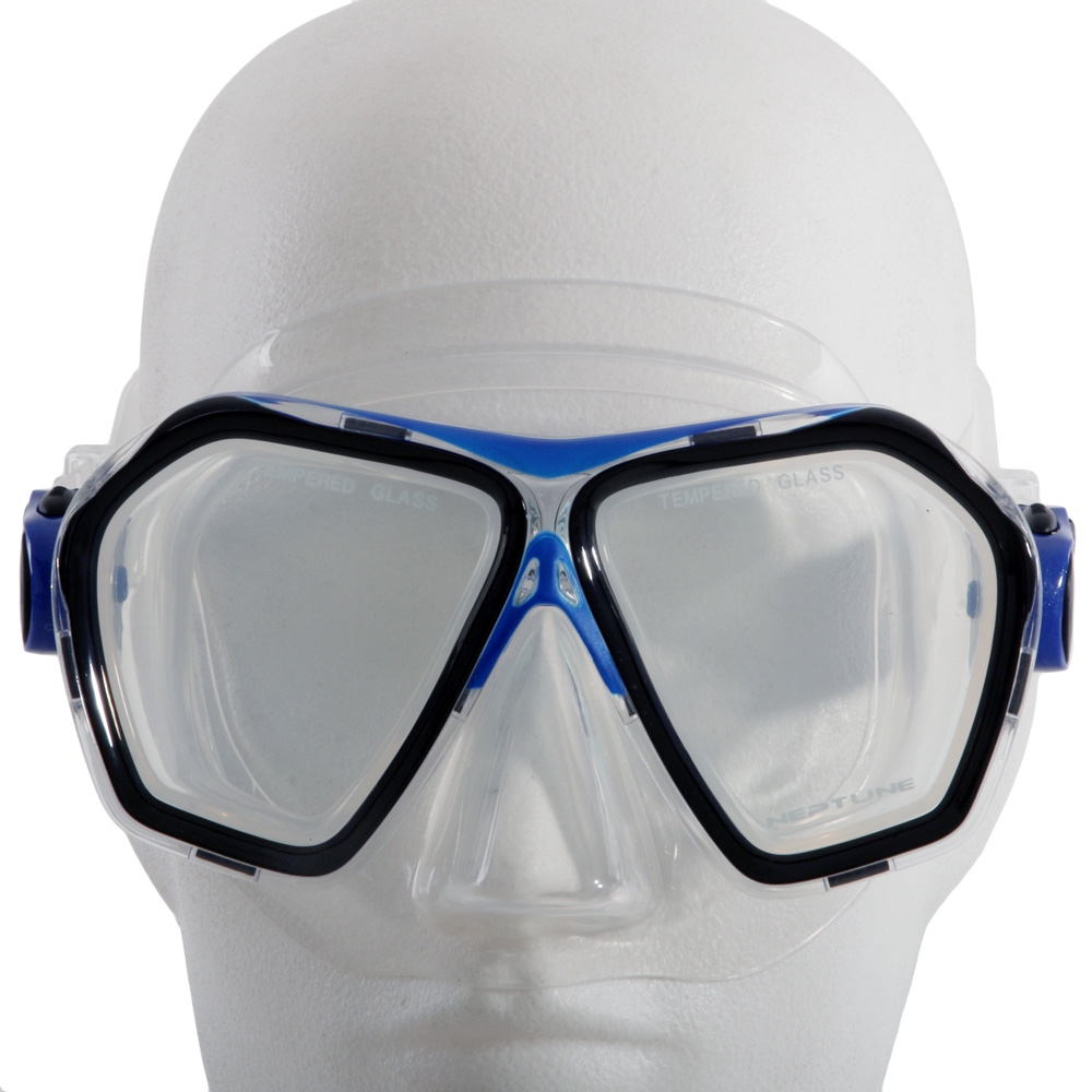 Neptune Signature Adult Dive Mask Clear/Metallic Blue