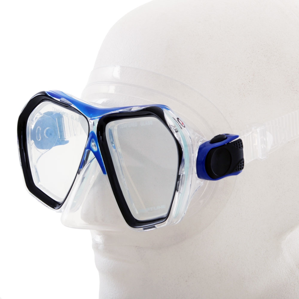 Neptune Signature Adult Dive Mask Clear/Metallic Blue