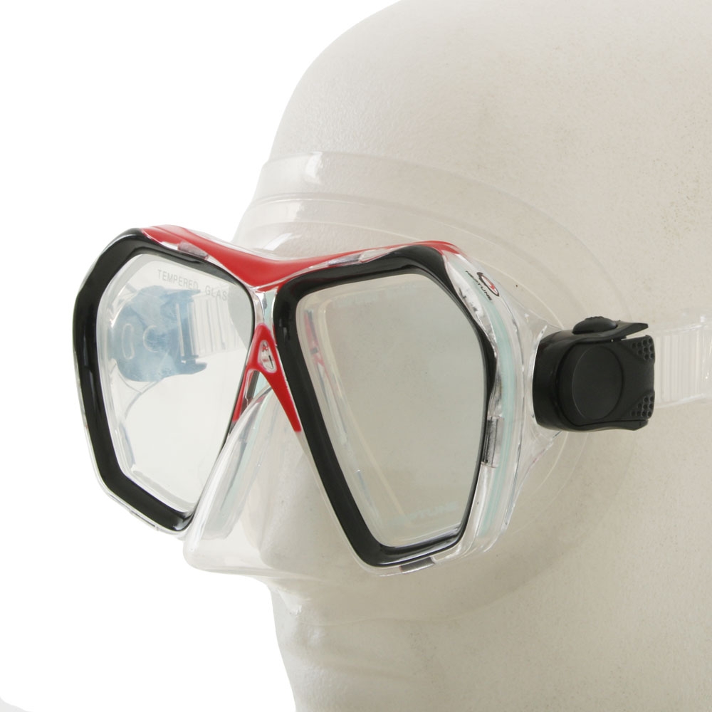 Neptune Signature Adult Dive Mask Clear/Red