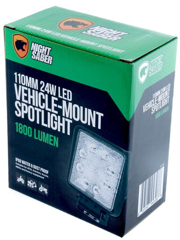 Night Saber 24W ATV LED Square Floodlight 1800lm