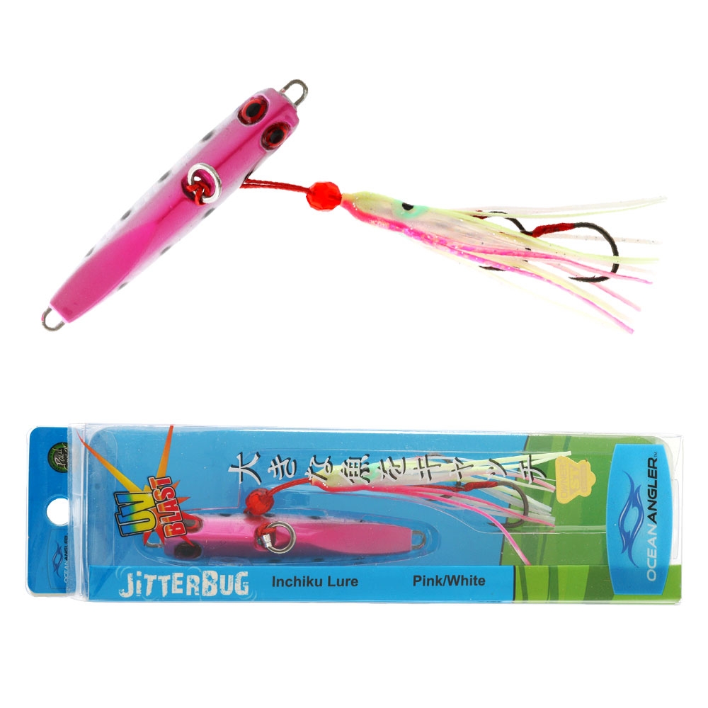 Ocean Angler Jitterbug Inchiku Lure 40g Pink White