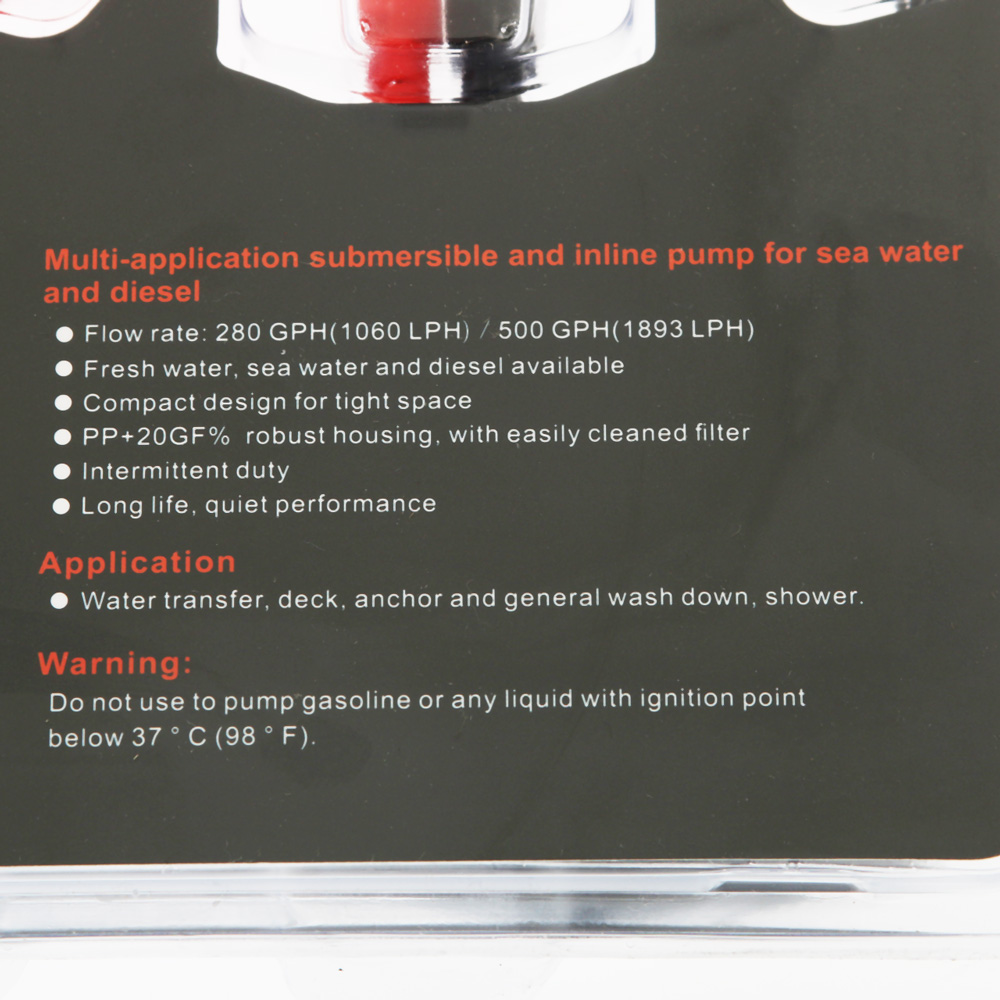 Seaflo Submersible Inline Pump 12V 280GPH