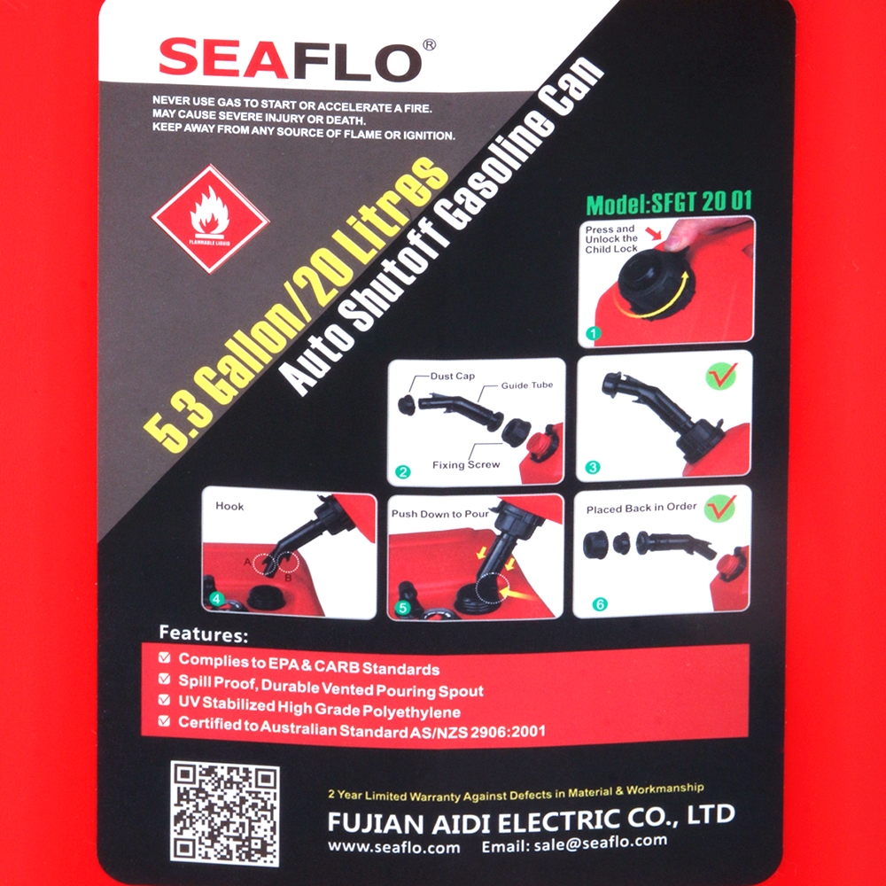 Seaflo Auto Shut-Off Fuel Tank 20L