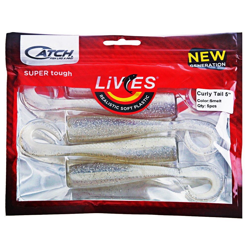 Catch Livies Soft Bait Curly Tail 12.7cm Smelt Qty 5