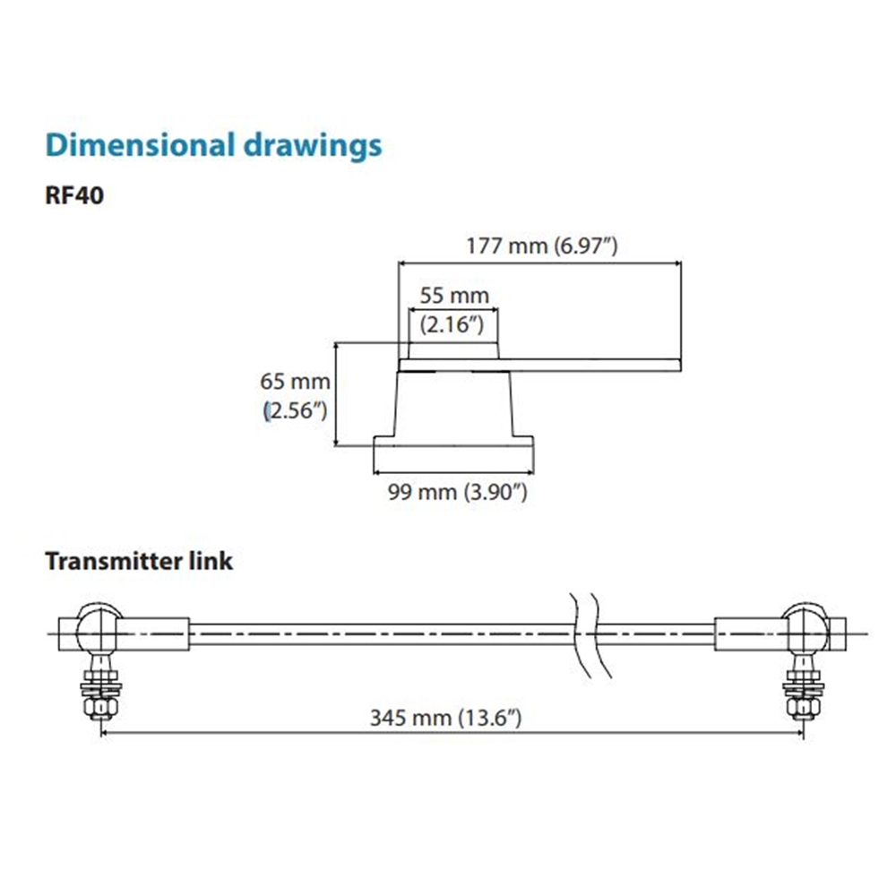RF40 Rudder Feedback Unit for Autopilot Systems 3-pin 15m